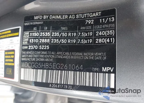 2014 Mercedes-Benz Glk 350 из США, поврежденный, VIN WDCGG5HB5EG261064